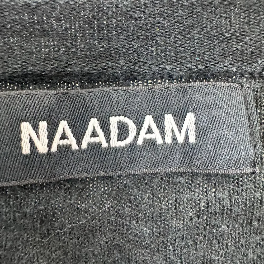 Naadam Womens Silk Cashmere Knit Top Size L Neutral Short Sleeve Minimal Black